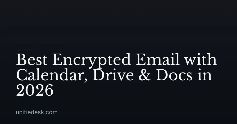 Best Encrypted Email with Calendar, Drive & Docs in 2026