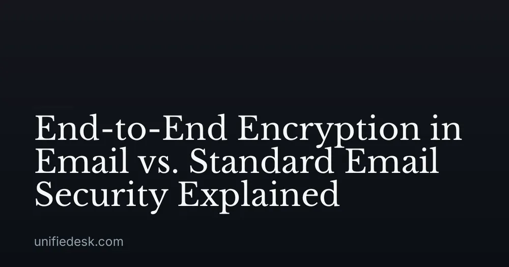 End-to-End Encryption in Email vs. Standard Email Security Explained