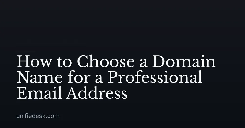 How to Choose a Domain Name for a Professional Email Address
