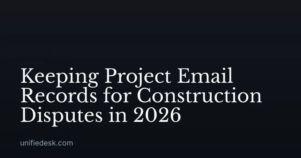 Keeping Project Email Records for Construction Disputes in 2026