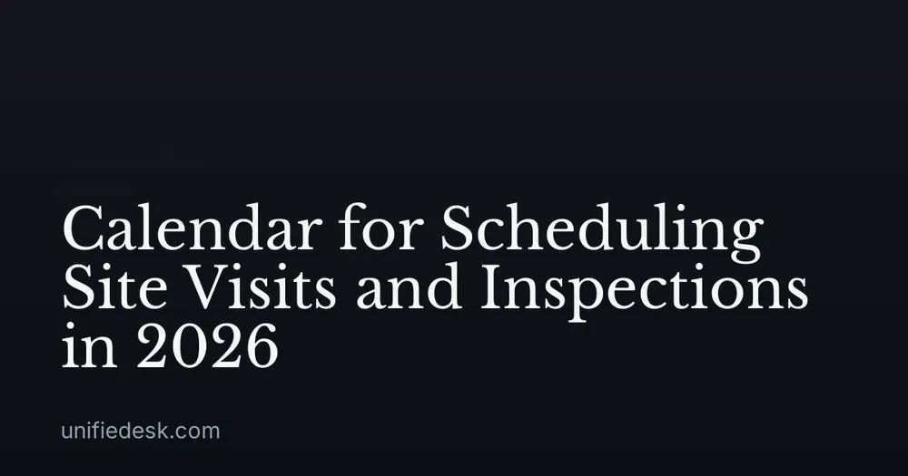 Calendar for Scheduling Site Visits and Inspections in 2026