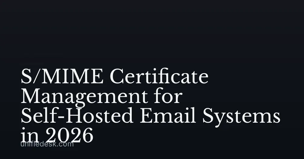 S/MIME Certificate Management for Self-Hosted Email Systems in 2026
