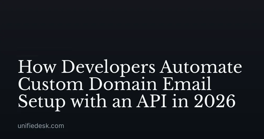 How Developers Automate Custom Domain Email Setup with an API in 2026