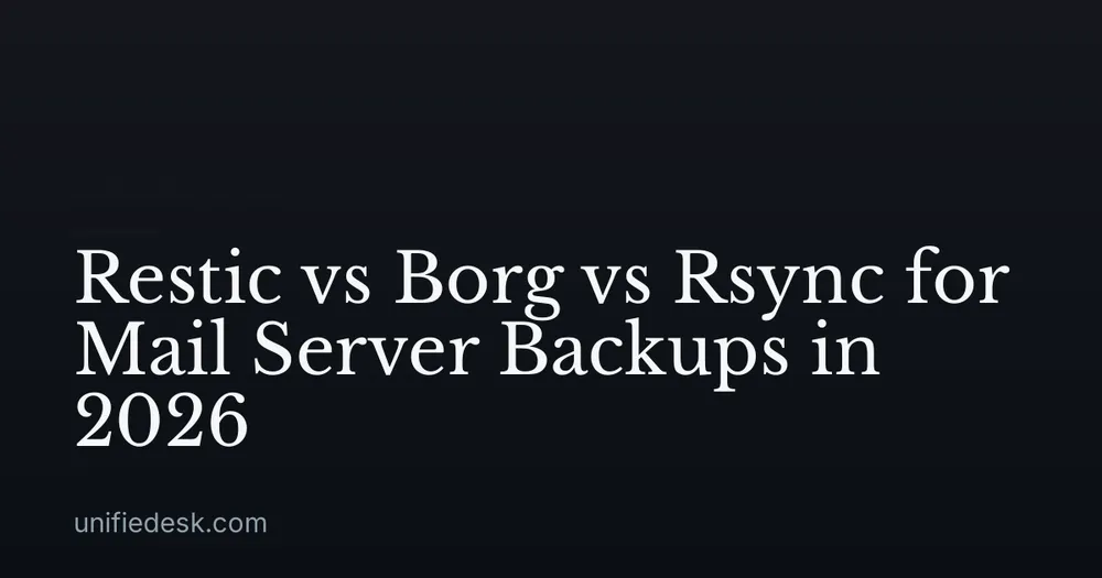 Restic vs Borg vs Rsync for Mail Server Backups in 2026