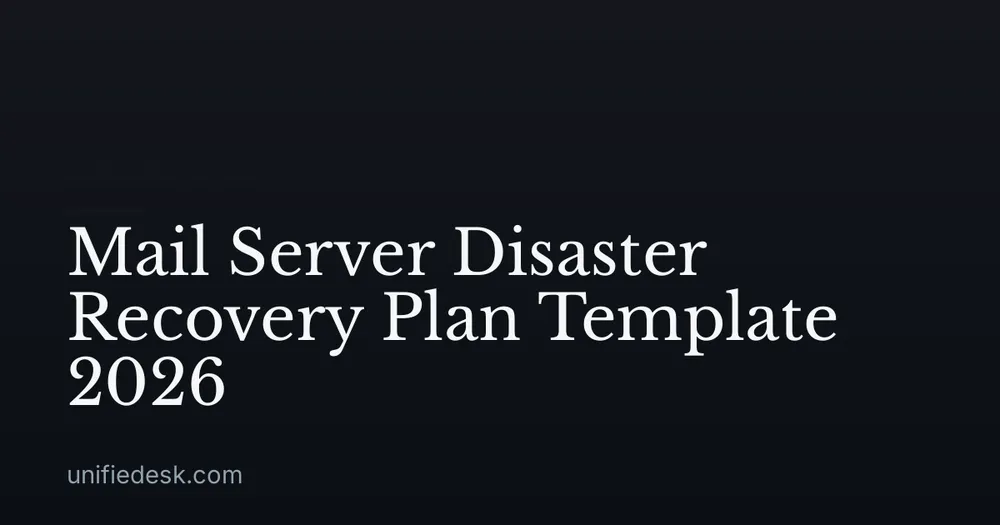 Mail Server Disaster Recovery Plan Template 2026