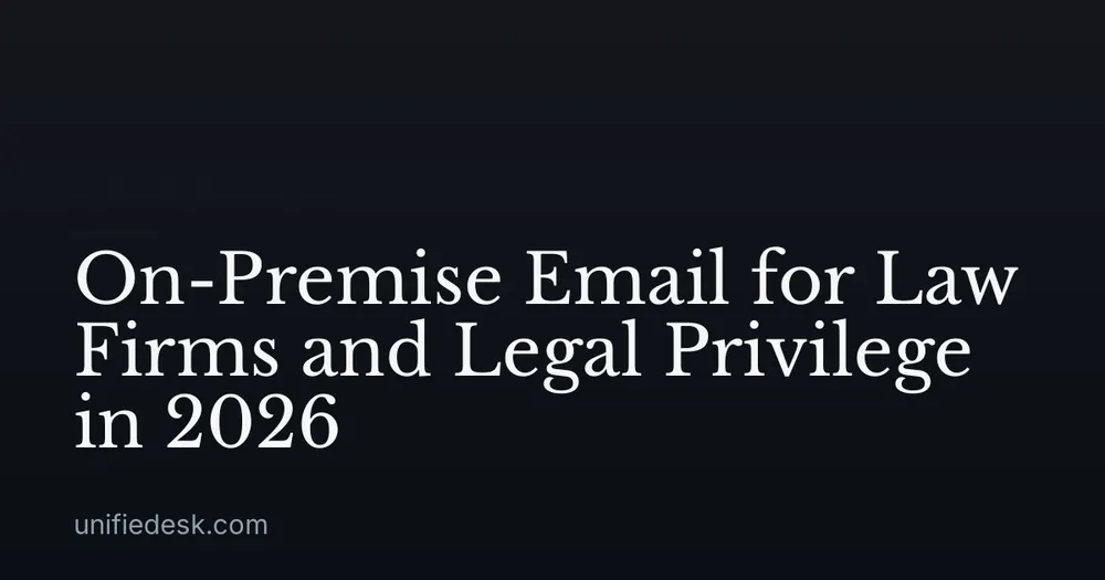 On-Premise Email for Law Firms and Legal Privilege in 2026