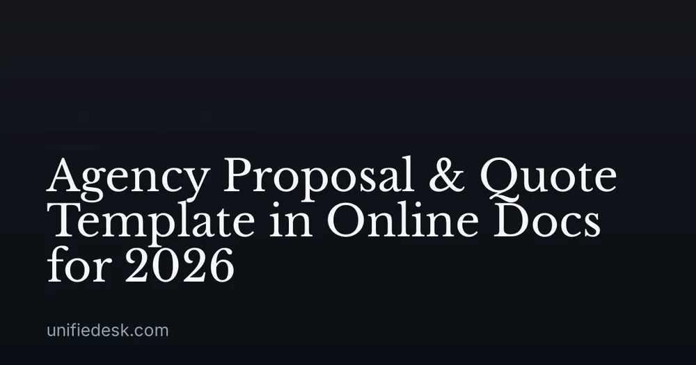 Agency Proposal & Quote Template in Online Docs for 2026