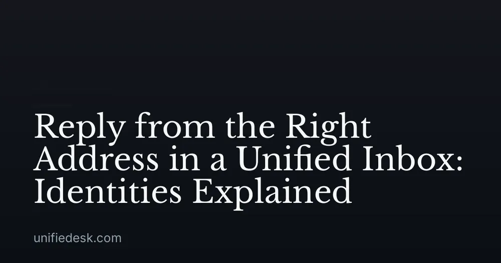 Reply from the Right Address in a Unified Inbox: Identities Explained