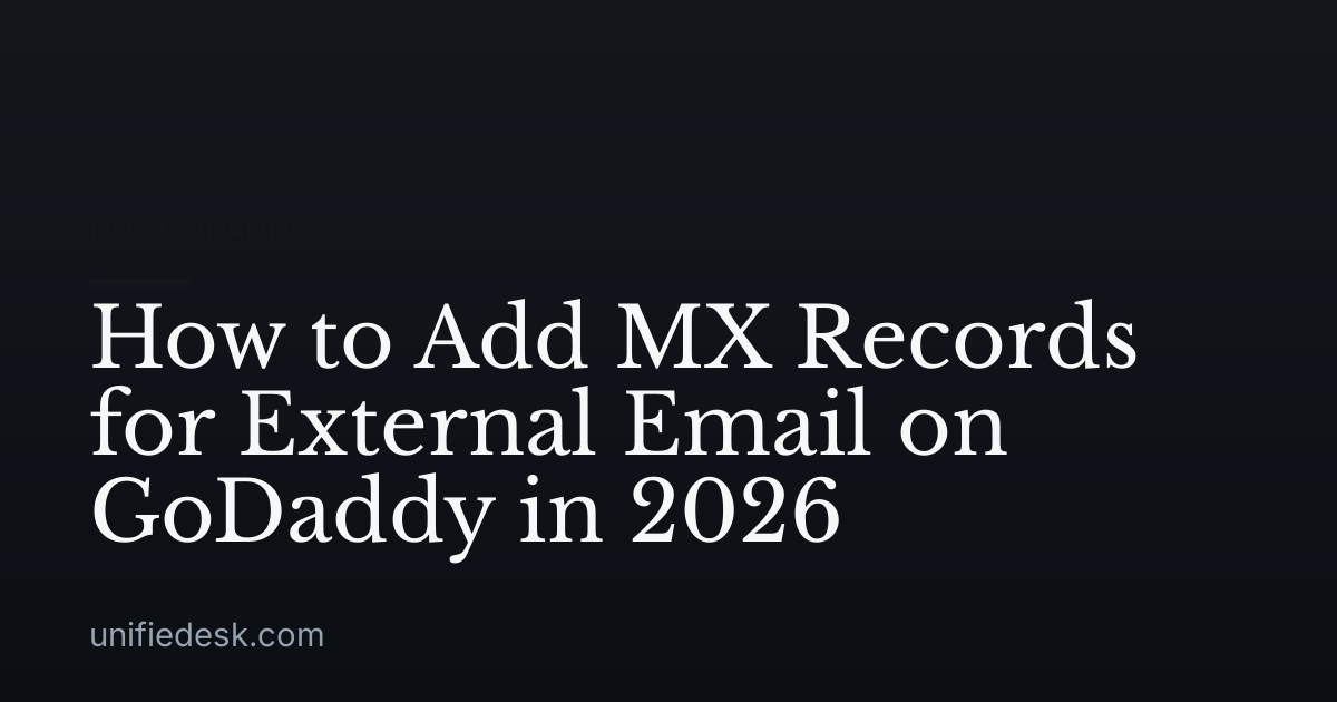 How to Add MX Records for External Email on GoDaddy in 2026