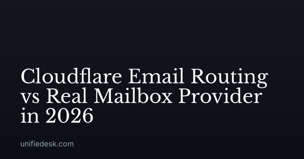 Cloudflare Email Routing vs Real Mailbox Provider in 2026