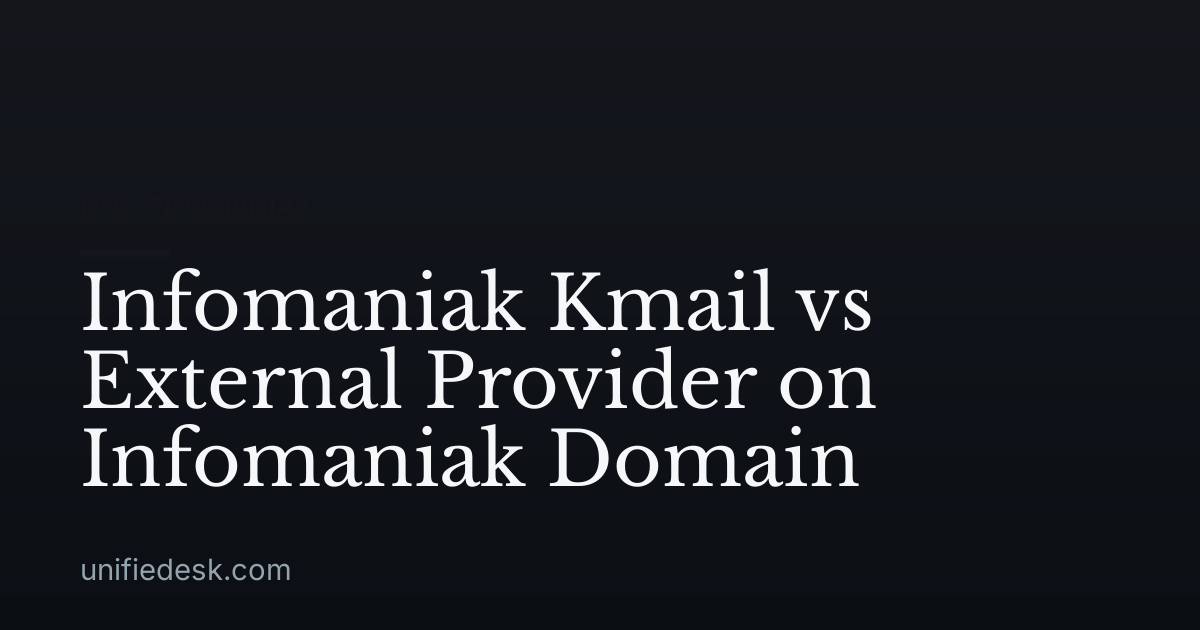 Infomaniak Kmail vs External Provider on Infomaniak Domain