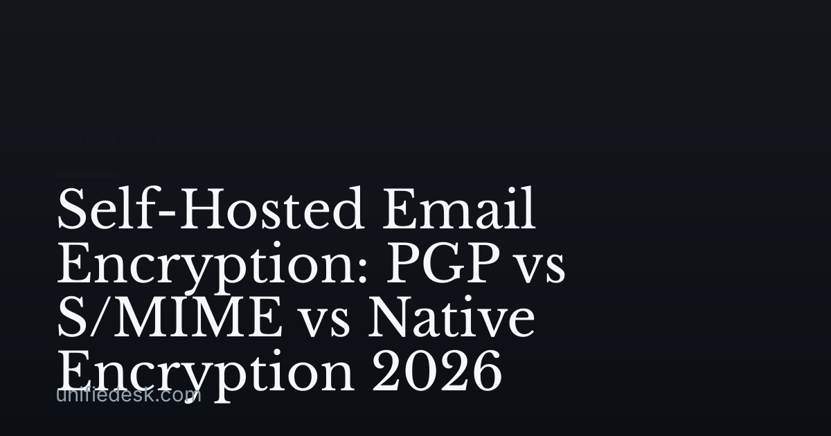 Self-Hosted Email Encryption: PGP vs S/MIME vs Native Encryption 2026