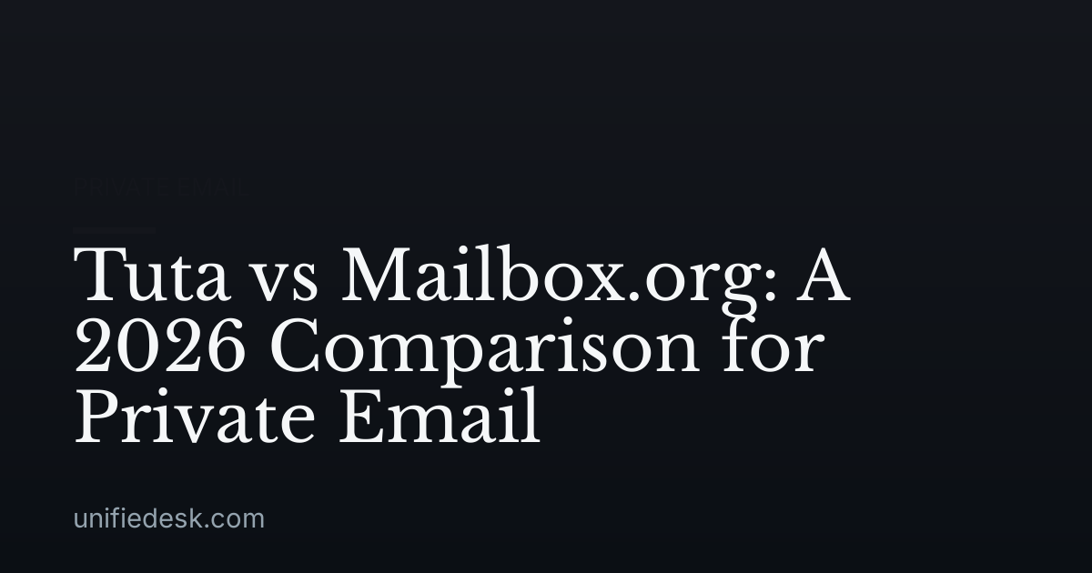 Tuta vs Mailbox.org: A 2026 Comparison for Private Email