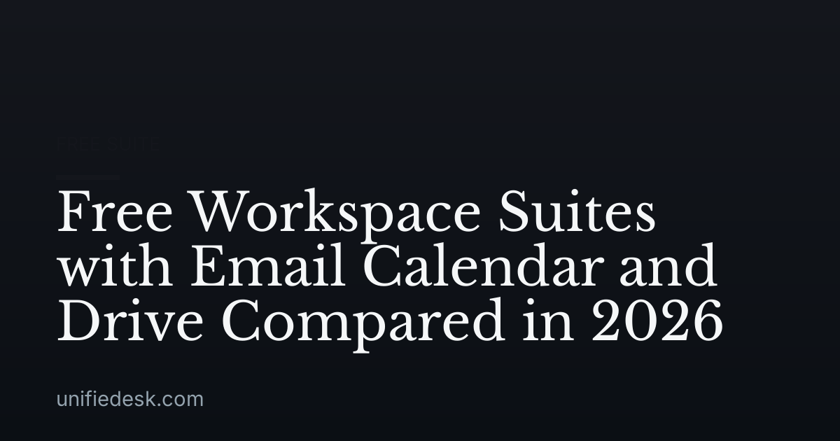 Free Workspace Suites with Email Calendar and Drive Compared in 2026