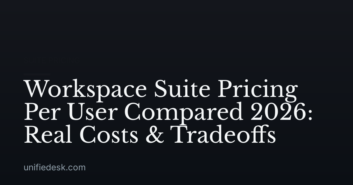 Workspace Suite Pricing Per User Compared 2026: Real Costs & Tradeoffs