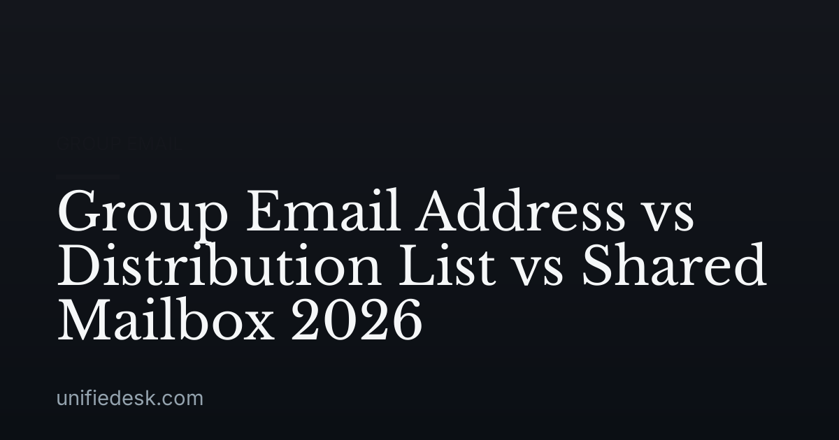 Group Email Address vs Distribution List vs Shared Mailbox 2026