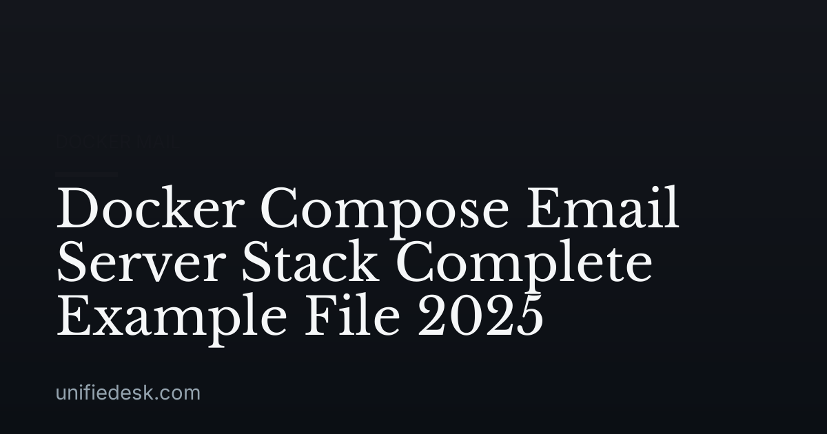 Docker Compose Email Server Stack Complete Example File 2025