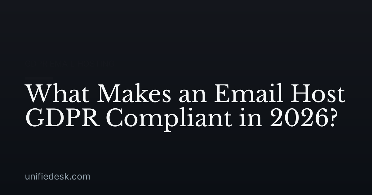 What Makes an Email Host GDPR Compliant in 2026?