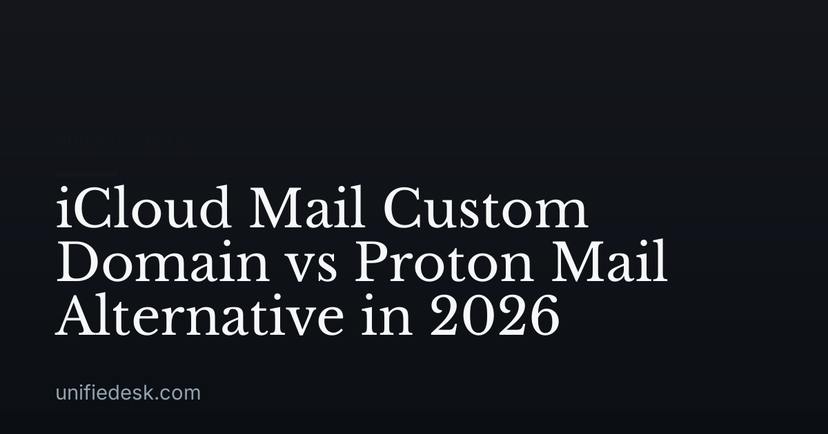 iCloud Mail Custom Domain vs Proton Mail Alternative in 2026