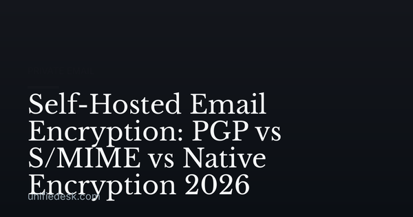 Self-Hosted Email Encryption: PGP vs S/MIME vs Native Encryption 2026