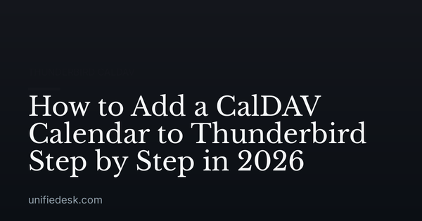 How to Add a CalDAV Calendar to Thunderbird Step by Step in 2026