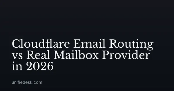 Cloudflare Email Routing vs Real Mailbox Provider in 2026