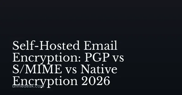 Self-Hosted Email Encryption: PGP vs S/MIME vs Native Encryption 2026