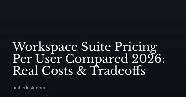 Workspace Suite Pricing Per User Compared 2026: Real Costs & Tradeoffs