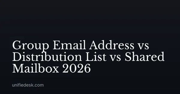 Group Email Address vs Distribution List vs Shared Mailbox 2026