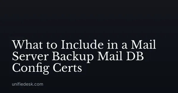 What to Include in a Mail Server Backup Mail DB Config Certs