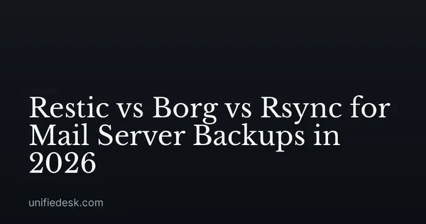 Restic vs Borg vs Rsync for Mail Server Backups in 2026