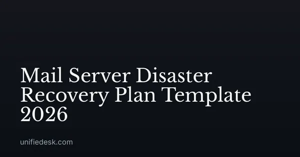 Mail Server Disaster Recovery Plan Template 2026