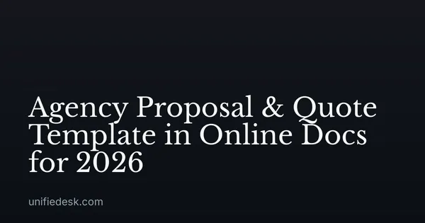 Agency Proposal & Quote Template in Online Docs for 2026